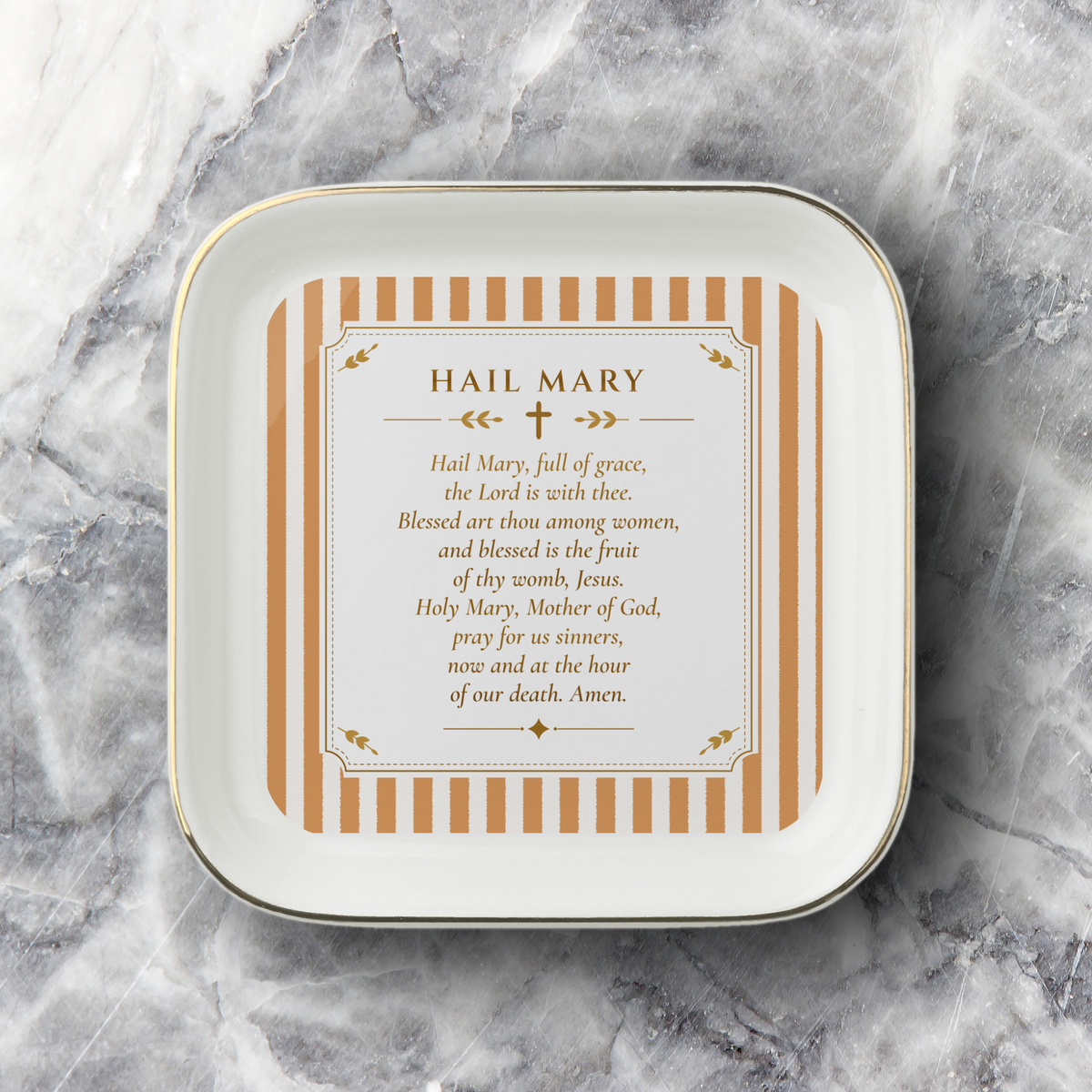 Haily Mary Prayer Jewelry Dish - A Place for your Rosary