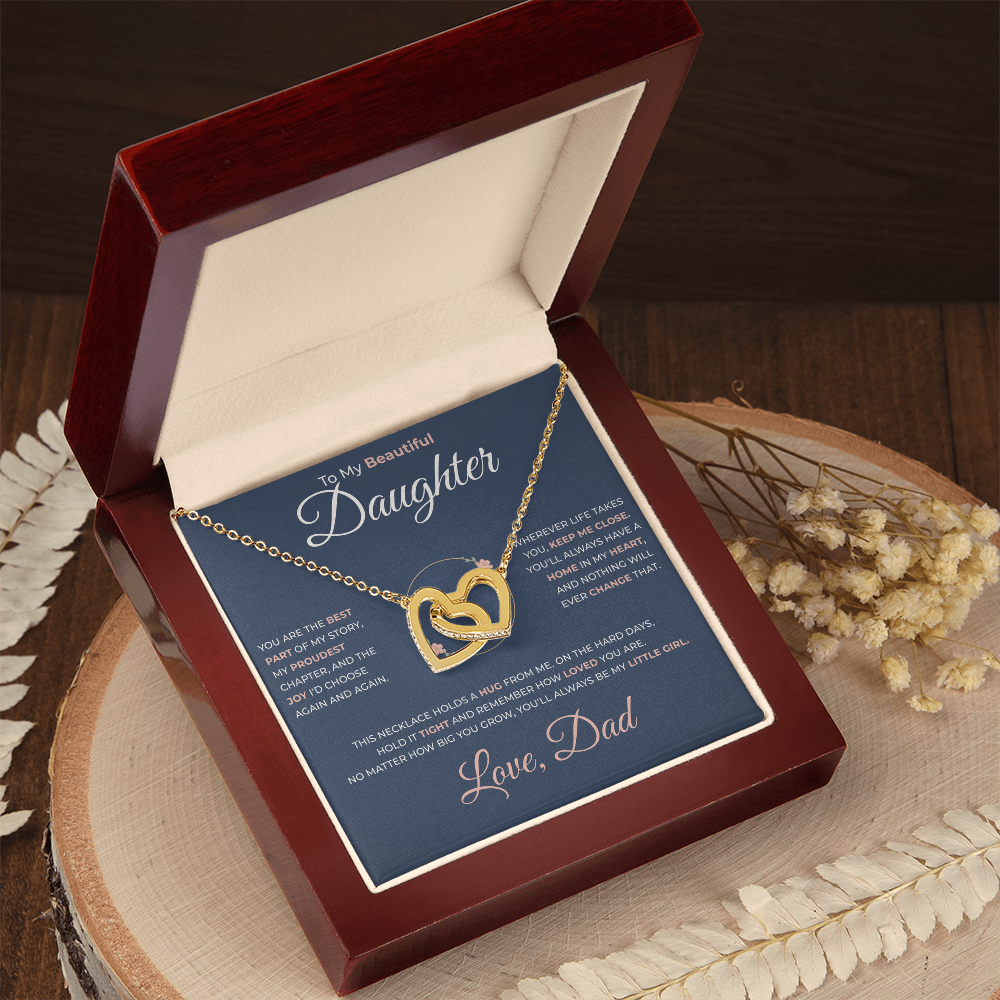 To My Beautiful Daughter Heart Necklace
