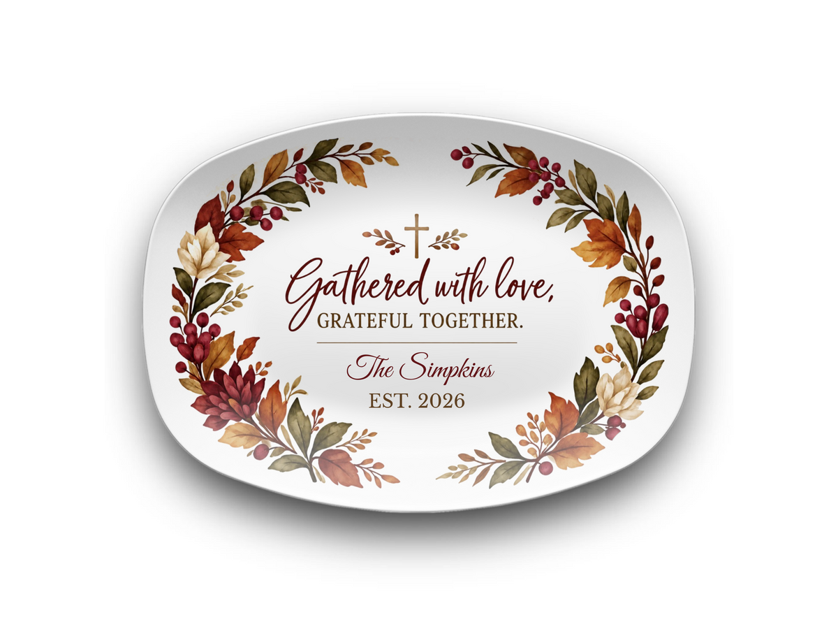 Personalized Thanksgiving Platter, Family Name Keepsake Serving Dish
